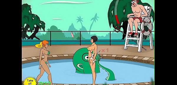  Tentacle monster molests women at pool part 2